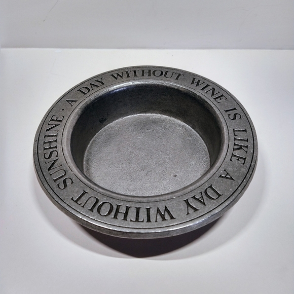 Wilton Armetale Pewter Wine Bottle Coaster or Holder " A Dinner Without Wine... - Picture 3 of 6